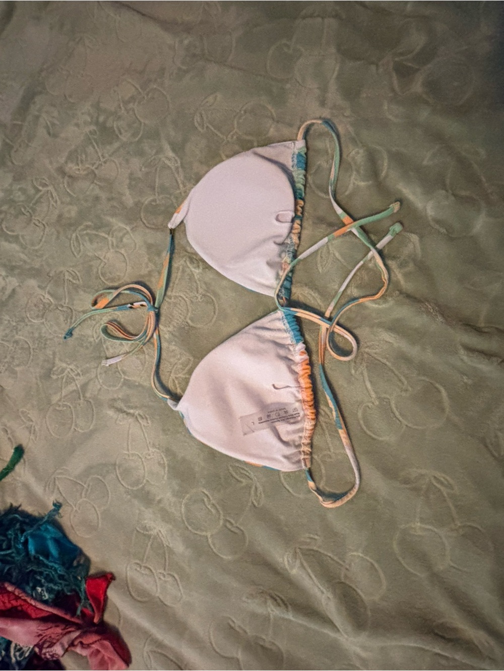 Abstract Multi-Color Triangle Bikini Top - Picture 2 of 2
